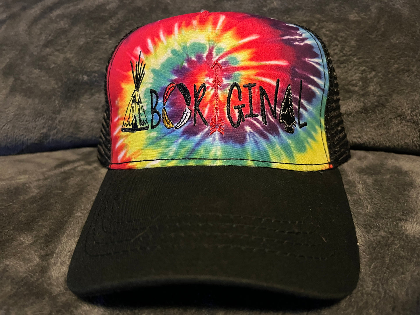 “Aboriginal” Logo Trucker Style Hat TyeDye